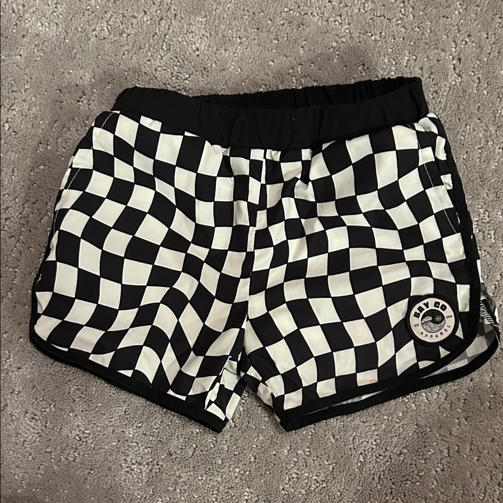 Checkered Black and White Shorts
